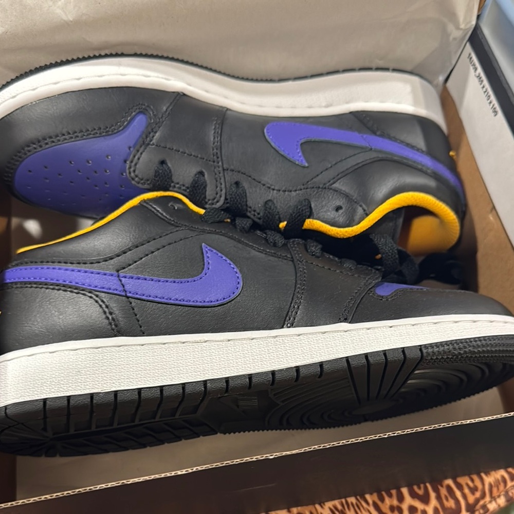 Jordan Black and Purple Sneakers Classic Design